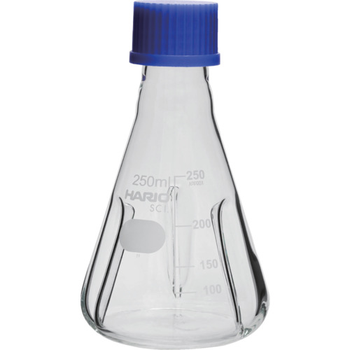 HARIO バッフル付きねじ口三角フラスコ 250mL [BNSF-250-SCI] BNSF250SCI 販売単位：1 送料無料｜ルーペスタジオ