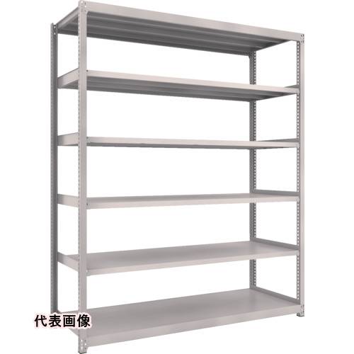 TRUSCO トラスコ中山 スチールラック M2型軽中量棚 1760×880×H2100 6段 単体 ネオグレー [M2-7696 NG] M27696 販売単位：1 送料無料