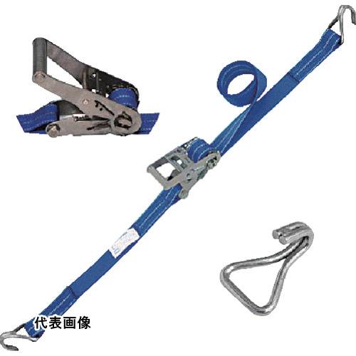 シライ ベルトラッシング(ラチェットバックル式) ベルタイト(R) エコマーク認証品 端末金具付き ナローフック付 [REK355NH200] REK355NH200 販売単位：1 送料無料