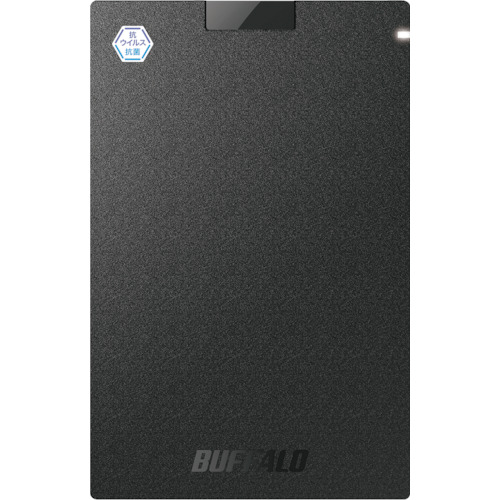 BUFFALO 抗ウイルス・抗菌ポータブルSSD USB3.2(Gen1) Type-A 1TB ブラック [SSD-PGVB1.0U3-B] SSDPGVB1.0U3B 販売単位：1 送料無料