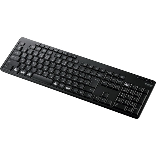 ELECOM フルキーボード 無線(2.4GHz) 静音設計 抗菌 ブラック [TK-FDM116SKTBK] TKFDM116SKTBK 販売単位：1 送料無料