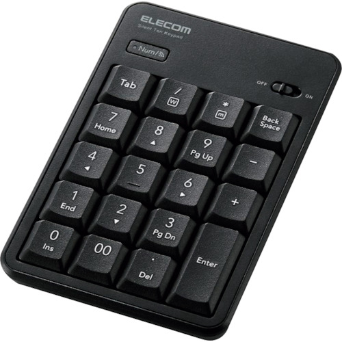 ELECOM テンキーパッド Bluetooth 静音設計 抗菌 ブラック [TK-TBM023SKBK] TKTBM023SKBK 販売単位：1 送料無料