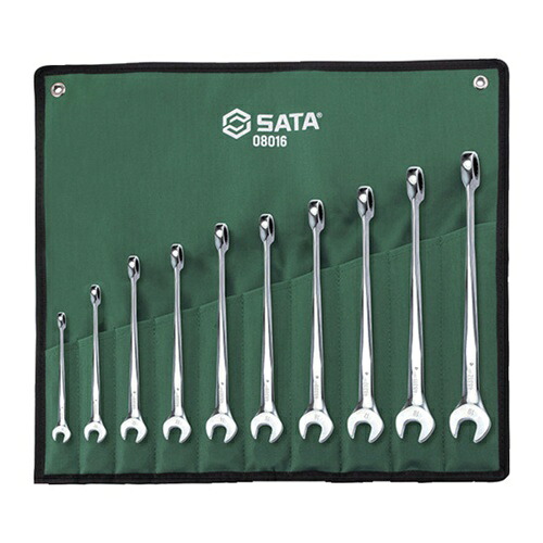 SATA X-BEAM コンビネーションラチェットレンチセット(10点) [08016] 08016 販売単位：1 送料無料