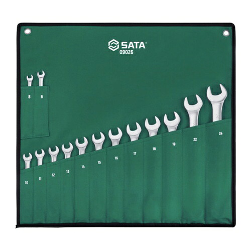 SATA コンビネーションレンチセット(14点) [09026] 09026 販売単位：1 送料無料｜ルーペスタジオ