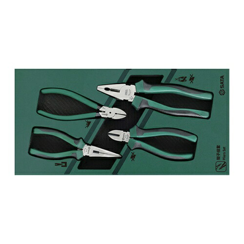 SATA プライヤー 4点 セット トレー入り [09912A] 09912A 販売単位：1 送料無料