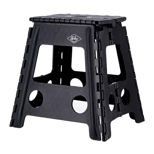不二貿易 折り畳み踏み台 フォールディングステップスツール H39cm BK 1個箱 [86878] 86878 販売単位：1 送料無料