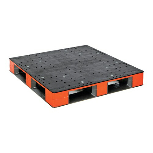 TRUSCO トラスコ中山 差込口が見やすいパレット 1100x1100x150(片面四方差し サイドカラーオレンジ) [THB-D4-1111SC-BKOR] THBD41111SCBKOR 販売単位：1 送料無料