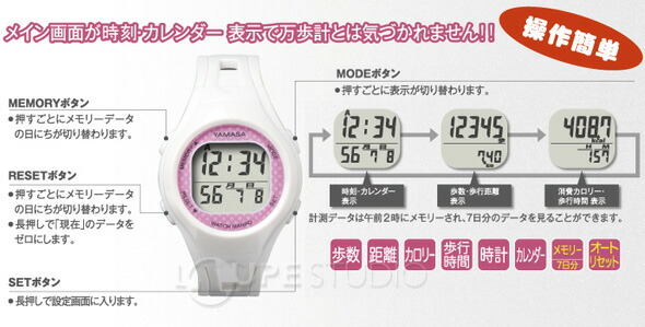 レディースダイエットウォッチ万歩計歩数計ヤマサTM-400女性用新型とけい万歩腕時計タイプ11%OFF【RCP】