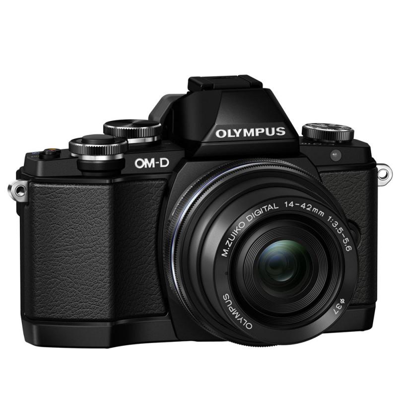 【中古】OLYMPUS 銀鏡受け答え一眼 OM-D E-M10 ED 14-42粍 F3.5-5.6 EZ水晶体一揃いの道具 黒いこと OM-D E-M10 LKIT BLK