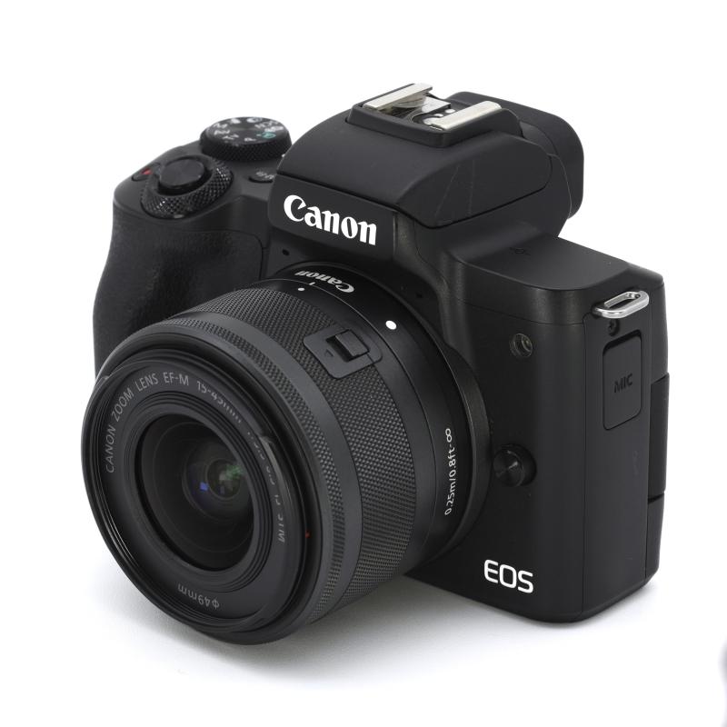 【中古】Canon ミラーレス一眼カメラ EOS Kiss M2 標準ズームレンズキット ブラック KISSM2BK-1545当店保証30日間 人気モデル 高画質 売れ筋