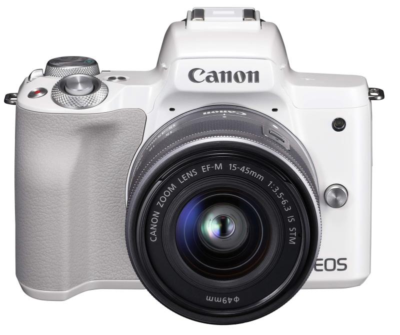 【中古】Canon ミラーレス一眼カメラ EOS Kiss M 標準ズームキット ホワイト EOSKISSMWH-1545ISSTMLK|京都LaVIE店