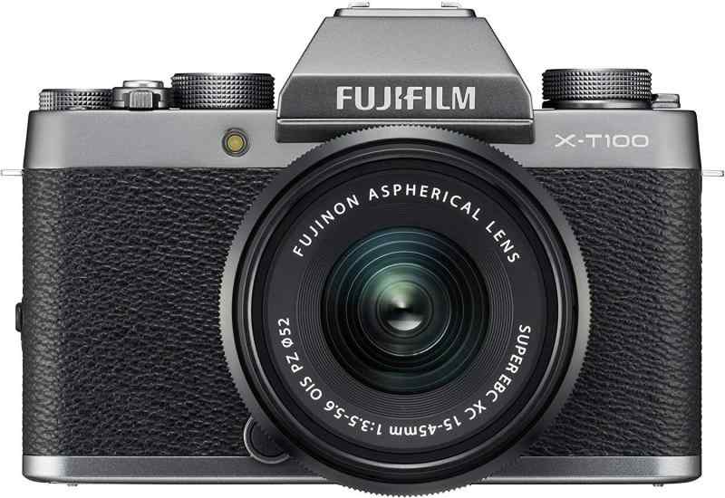 【中古】富士フイルム(FUJIFILM) ミラーレス一眼 X-T100レンズキット ダークシルバー X-T100LK-DS