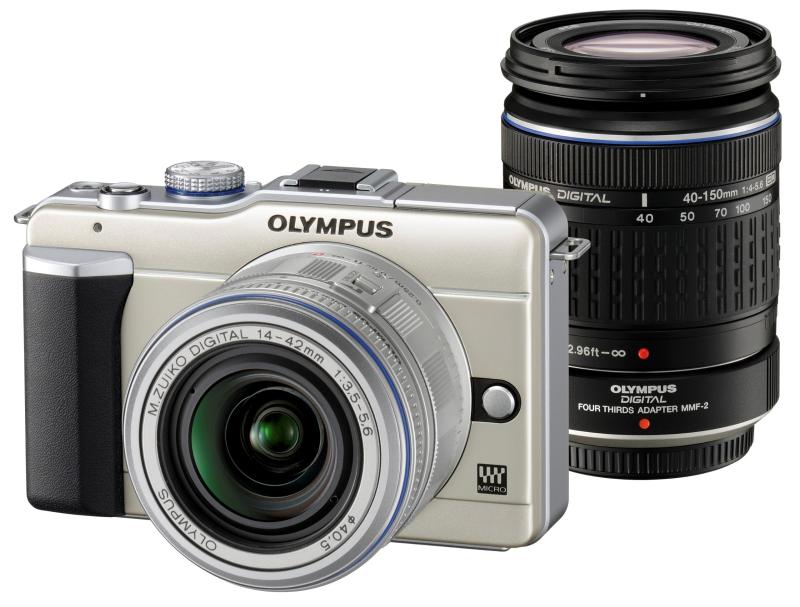 【中古】OLYMPUS ミラーレス一眼 PEN E-PL1ダブルズームキット シャンパンゴールド E-PL1 TLMK GLD｜京都LaVIE店