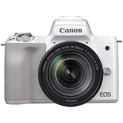【中古】キヤノン EOS Kiss M 【EF-M18-150 IS STM 水晶体一揃いの道具】 (白いこと/銀鏡受け答え一眼写真機) EOSKISSMWH18150ISSTM