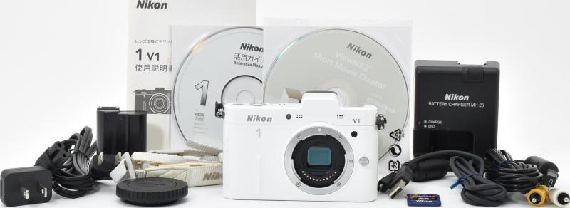 【中古】Nikon 1 V1 上半身 白いこと当店引き受ける30昼日なか 一般受け青写真 高画質 売れ筋