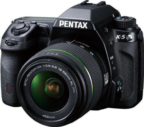 【中古】PENTAX デジタル一眼二眼レフ写真機 K-5 18-55水晶体一揃いの道具 黒いこと K-5LK18-55WR