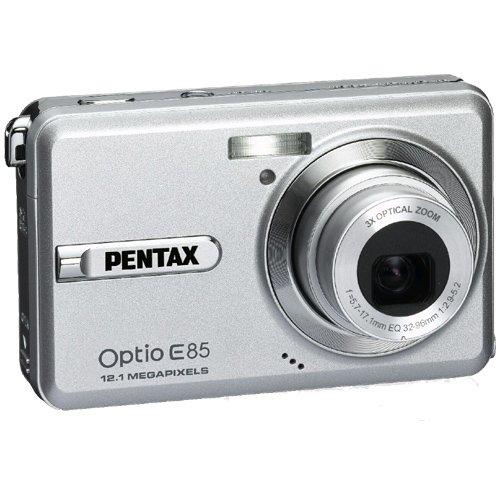 【中古】PENTAX デジタルカメラ Optio E85 シルバー 1210万画素 光学3倍 16連写 充電器不要の本体充電 OPTIOE85SL