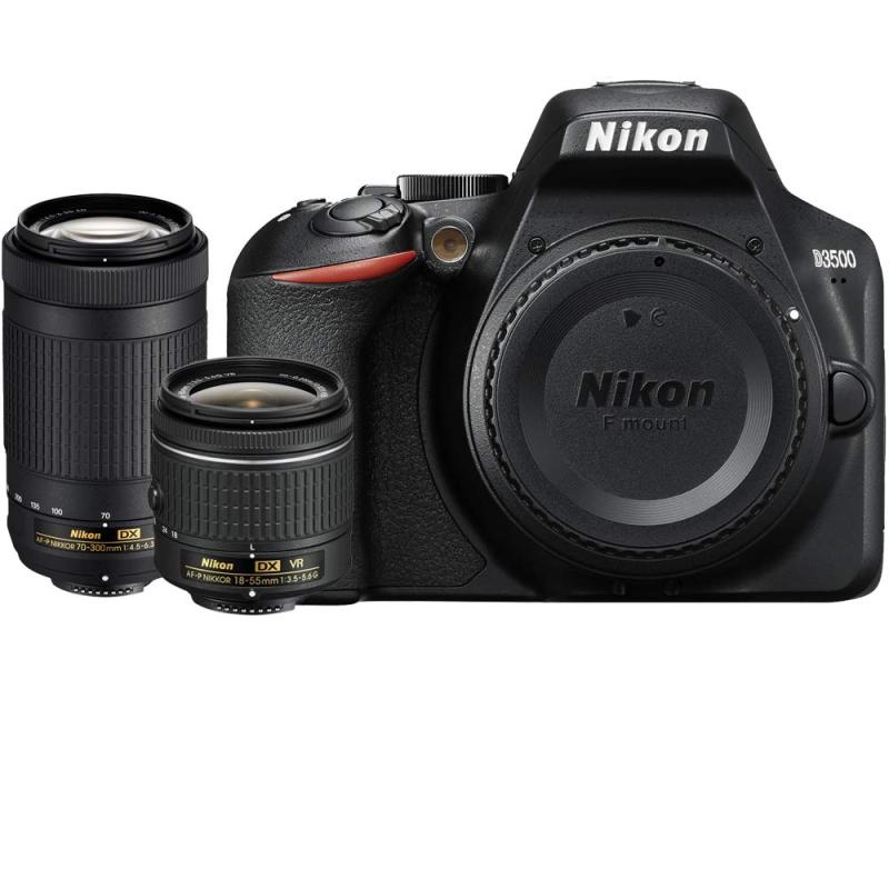 【中古】Nikon D3500 24.2MP デジタル一眼レフカメラ AF-P 18-55mm VRレンズ& 70-300mm デュアルズームレンズ (1588B) ? (リニューアル)当店保証30日間 人気モデル 高画質 売れ筋