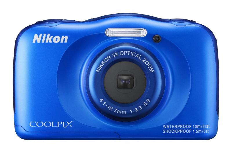 【中古】Nikon デジタル写真機 S33 雨合羽 1317万絵素 S33 青色 S33BL