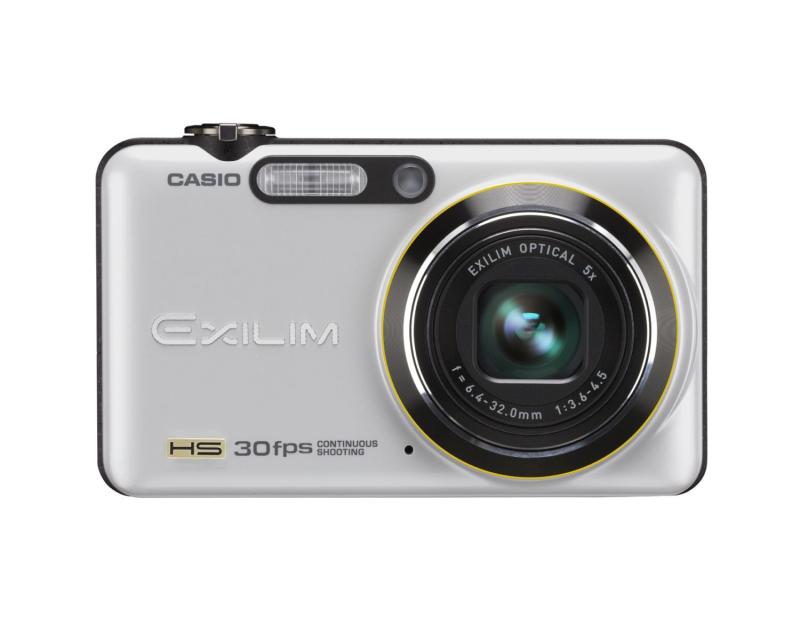 【中古】CASIO デジタル写真機 HI-SPEED EXILIM EX-FC100 白いこと EX-FC100WE