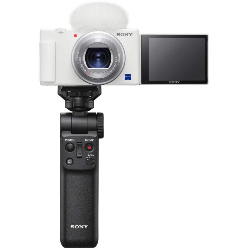 【中古】SONY(ソニー) コンパクトデジタルカメラ VLOGCAM Vlog用カメラ ZV-1 シューティンググリップキット(同梱グリップ:GP-VPT2BTブラック、バッテリーパック+1個) ウィンドスクリーン付属 24-70mm F1.8-2.8当