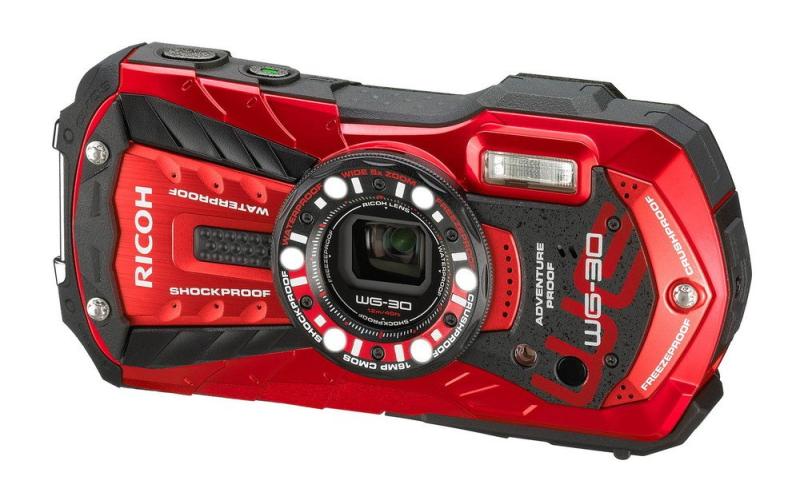【中古】RICOH 雨合羽デジタル写真機 RICOH WG-30 バーミリオンレッド 雨合羽12m耐ぼうぜん自失1.5m耐寒-10度 RICOH WG-30 RD 04606