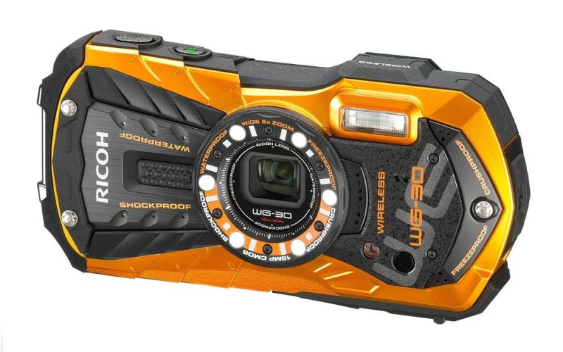 【中古】RICOH 雨合羽デジタル写真機 RICOH WG-30W 一こまオレンジ色 雨合羽12m耐ぼうぜん自失1.5m耐寒-10度 RICOH WG-30W OR 04636