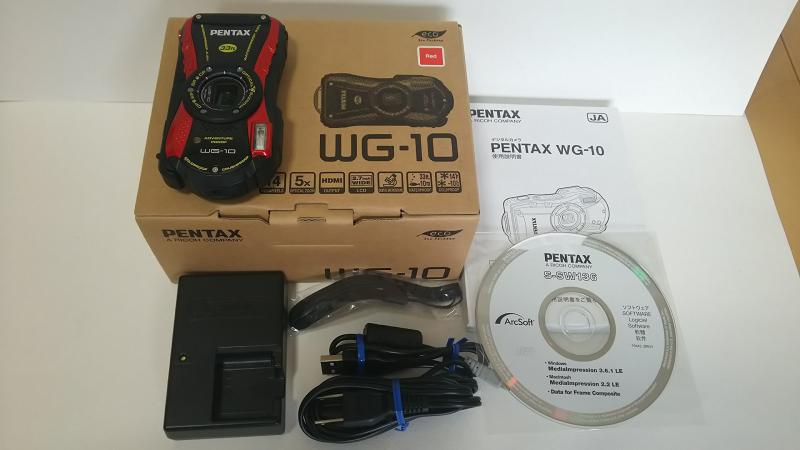 【中古】PENTAX 防水デジタルカメラ PENTAX WG-10 レッド 1cmマクロ マクロスタンド付属 PENTAX WG-10RD 12653当店保証30日間 人気モデル 高画質 売れ筋|京都LaVIE店