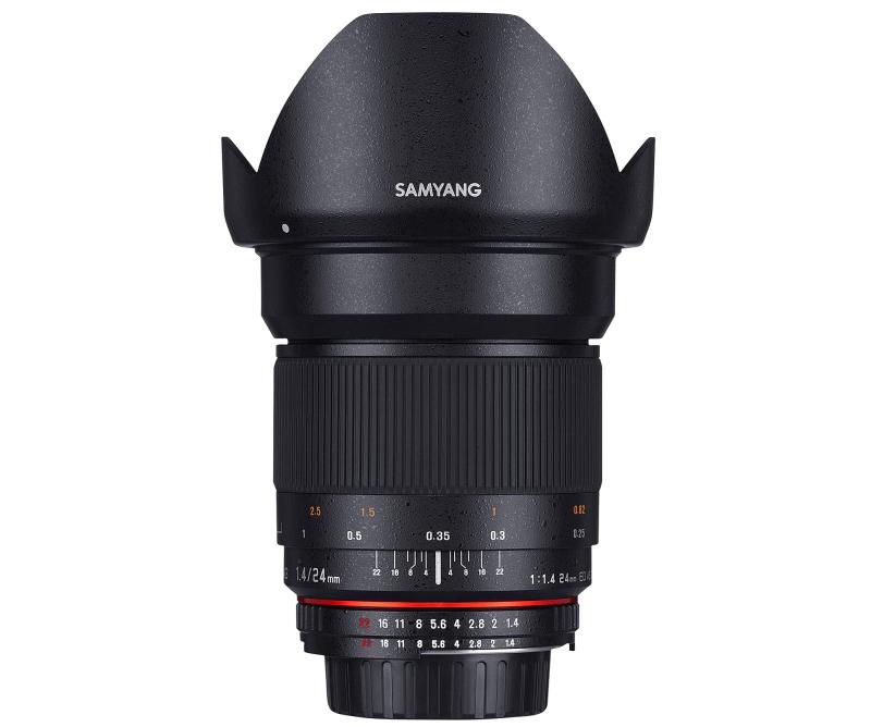 【中古】SAMYANG 単興味の中心広角水晶体 24粍 F1.4 ニコン AE用 フルサイズ相応う