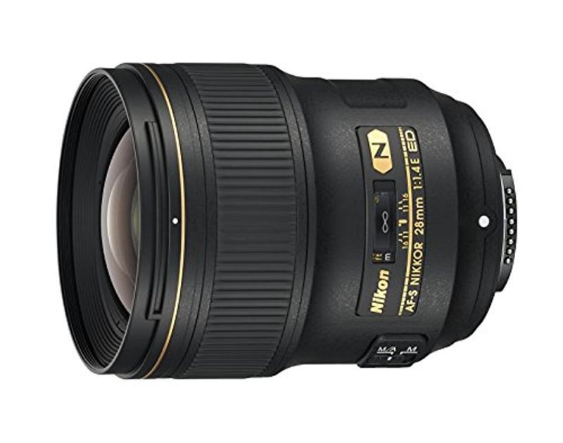 【中古】Nikon AF-S NIKKOR 28粍 f/1.4E ED f/1.4-16 据えつけるズームカメラレンズ 黒いこと