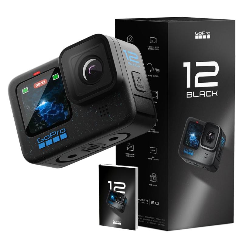 【中古】【2年】GoProストア限定 GoPro HERO12 Black + 認定SDカード + 非売品日本語説明書・充電口付サイドドア