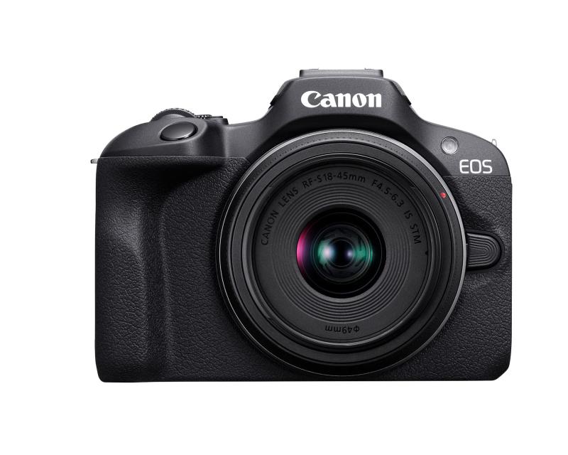 【中古】Canon EOS R100 鏡鑑レスカメラ RF-S18-45粍 F4.5-6.3はSTM水晶体一揃いの道具 24.100万絵素CMOS(APS-C)検出器 4K映像媒体 RFマウント 黒いこと