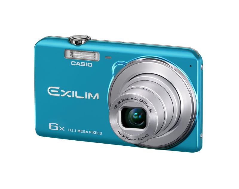 【中古】CASIO デジタル写真機 EXILIM 1610万絵素 6倍 青碧 EX-ZS25BE