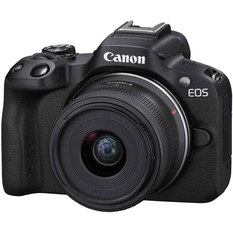 【中古】Canon 鏡鑑受け答え一眼写真機 EOS R50 (黒いこと) RF-S18-45粍 F4.5-6.3はSTM水晶体(取りつくろう)