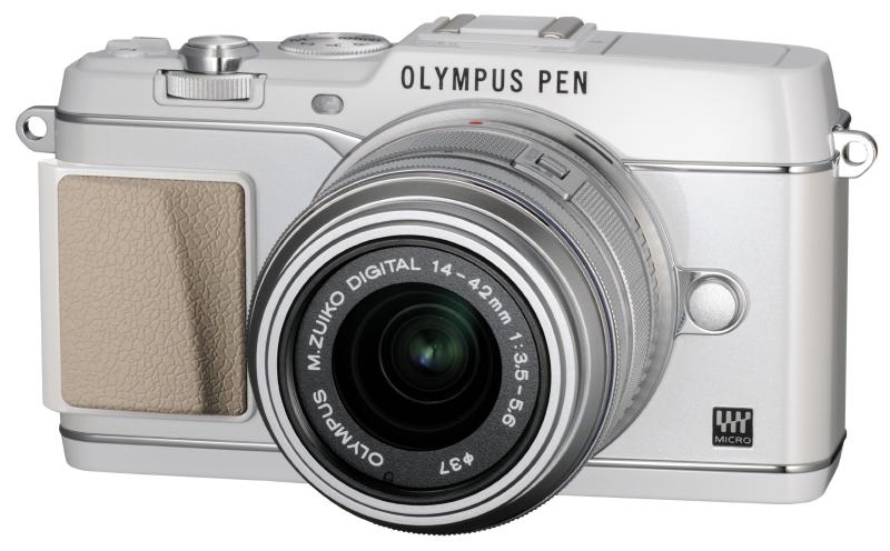 【中古】OLYMPUS 鏡鑑受け答え一眼 PEN E-P5 14-42粍 水晶体一揃いの道具(ビューファインダー VF-4書き割り) 白いこと E-P5 14-42粍 LKIT WHT