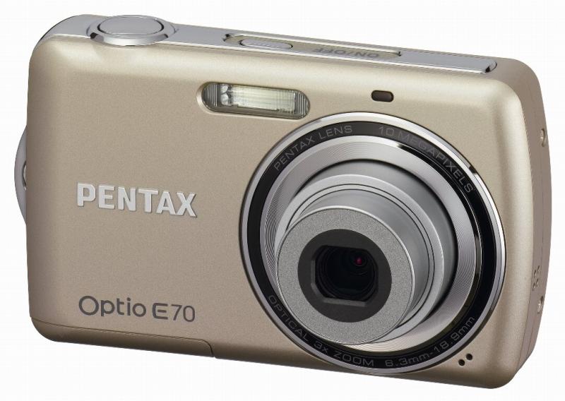 【中古】PENTAX デジタル写真機 OPTIO (オプティオ) E70 三鞭酒ゴールド 1000万絵素 光学3倍望遠レンズ OPTIOE70