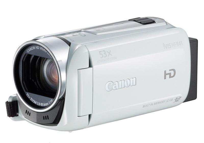 【中古】Canon デジタルテレビカメラ iVIS HF R41 光学32倍望遠レンズ 内蔵32GB記憶装置 白いこと IVISHFR41WH (白いこと)