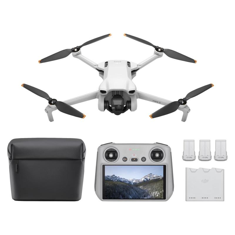 【中古】DJI Mini 3 Fly Moreコンボ(DJI RC付属) ドローン 撮影 小型 4K ミニドローン カメラ付き HDR動画撮影 追加バッテリー(駆動時間38分) &times;2 初心者向け 縦向き撮影 インテリジェント機能搭載 折り畳み式 ｜京都LaVIE店