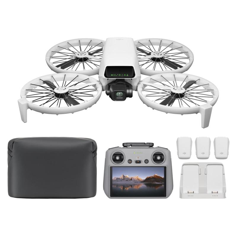 【中古】DJI Flip Fly Moreコンボ（RC 2画面送信機付属） ドローン カメラ付き 4K UHDカメラ搭載ドローン（大人用） 手のひら離陸 自動帰還 小型ドローン インテリジェント飛行 バッテリー&times;3 合計動作時間｜京都LaVIE店