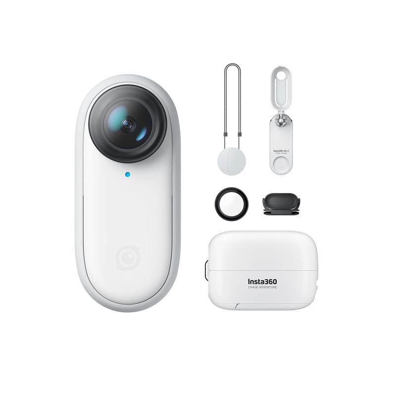 【中古】Insta360 GO 2 小型アクションカメラ 重さ27グラム 4メートル防水 手ブレ補正 ハンズフリー POV撮影 1/2.3インチセンサー 充電ケースとマウントアクセサリー付き 旅行 スポーツ Vlogに最適【Insta360|京都LaVIE店