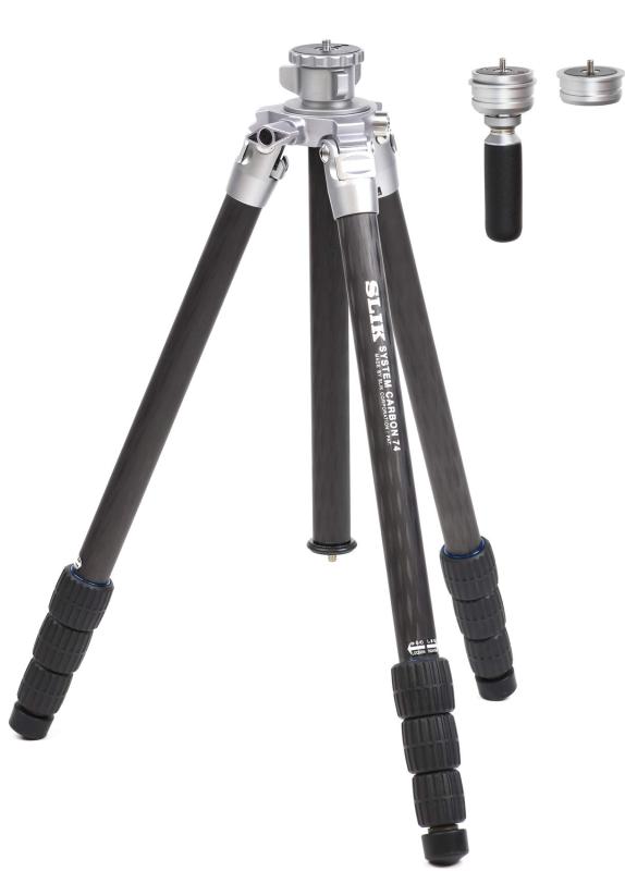【中古】SLIK カーボン三脚 システムカーボン 74 WOH 4段 ナットロック式 アクセサリーポート装備 109304|京都LaVIE店