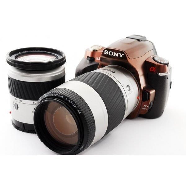 【中古】ソニー SONY α330 希少なブラウン 標準＆超望遠ダブルズームセット 美品 初心者に最適当店保証30日間 人気モデル 高画質 売れ筋｜京都LaVIE店