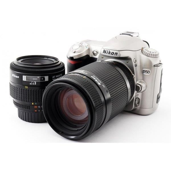 【中古】ニコン Nikon D50 標準&望遠 ダブルズームセット シルバー 美品 ストラップ付き当店保証30日間 人気モデル 高画質 売れ筋｜京都LaVIE店 22,052円