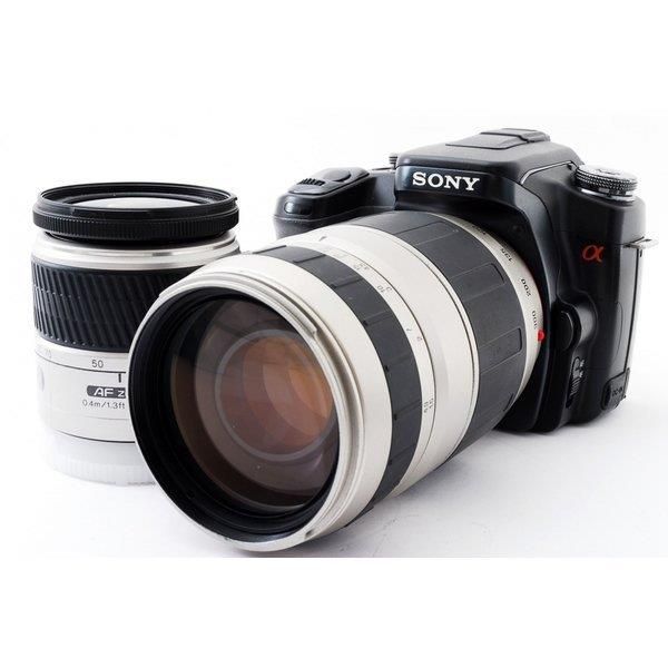 【中古】ソニー SONY α100 DSLR-A100 標準&望遠ダブルズームセット 美品 ストラップ付き当店保証30日間 人気モデル 高画質 売れ筋｜京都LaVIE店