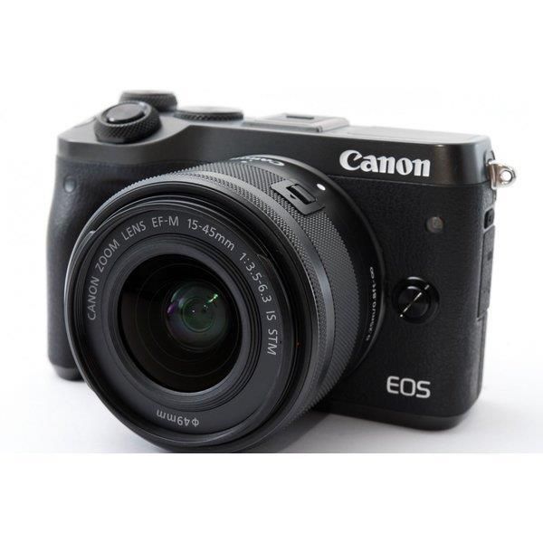 【中古】キヤノン Canon EOS M6 レンズキット ブラック 美品 付当店保証30日間 人気モデル 高画質 売れ筋