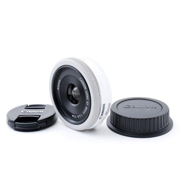【中古】キヤノン Canon EF 40mm F2.8 STM ホワイト 美品 キヤノンEFマウント 単焦点当店保証30日間 人気モデル 高画質 売れ筋