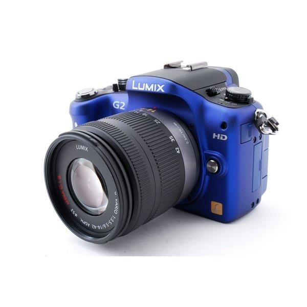 【中古】 Panasonic パナソニック  鏡鑑受け答え一眼写真機   パナソニック Panasonic  DMC-G2 青色 水晶体一揃いの道具 滅多にない品 美品 取説付き添い人 719当店引き請ける30昼日なか 一般受け模範例 高画質 売れ筋
