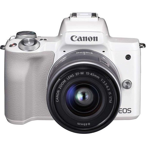 【中古】キヤノン Canon EOS Kiss M ホワイト レンズキット EOSKISSMWH-1545ISSTMLK当店保証30日間 人気モデル 高画質 売れ筋