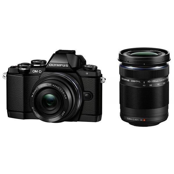 【中古】オリンパス OLYMPUS OM-D E-M10 ダブルズームキット 黒いこと当店引き受ける30昼日なか 一般受け青写真 高画質 売れ筋