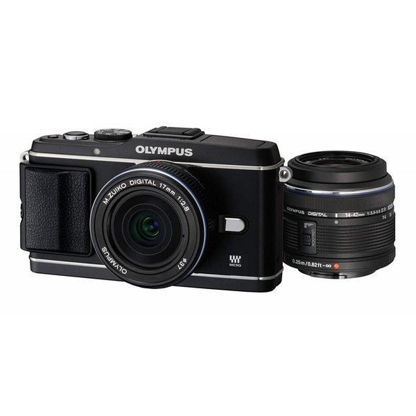 【中古】オリンパス OLYMPUS E-P3 ツインレンズキット 黒いこと当店引き受ける30昼日なか 一般受け模範例 高画質 売れ筋